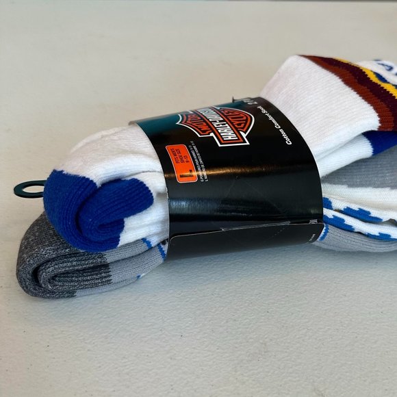 Harley-Davidson 2-prs Cotton Comfort different Socks	 Large 9-13  #21, S1 - Picture 3 of 10